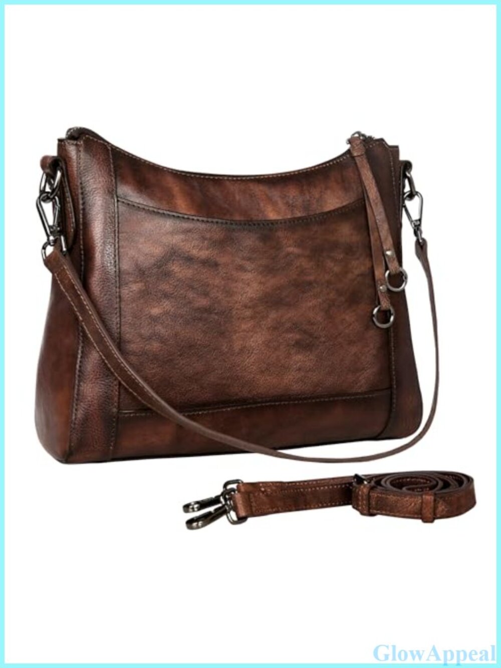 Genuine Leather Crossbody Bag Small Shoulder Purse Adjustable Strap Everyday